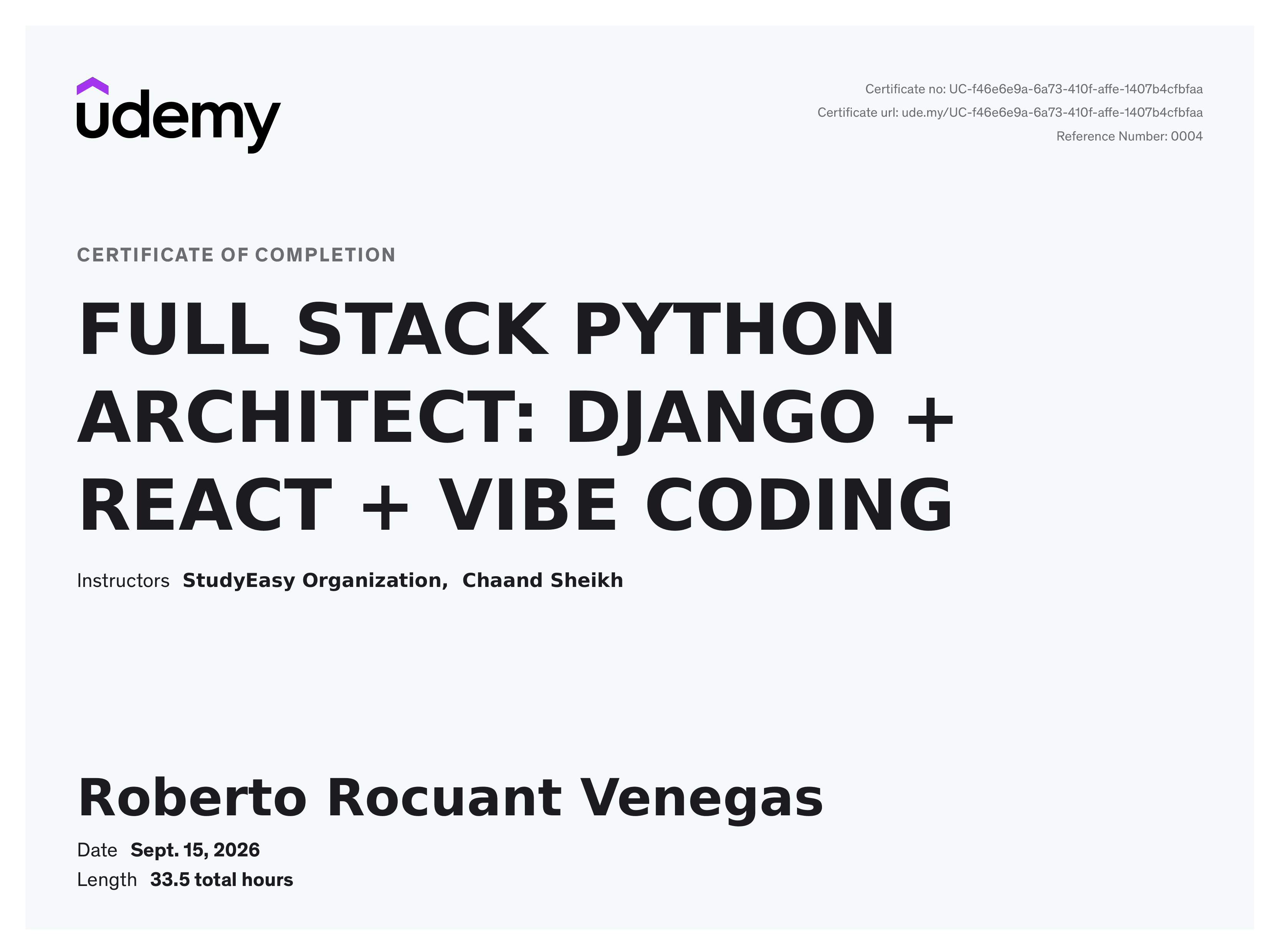 Full Stack Python Architect: Django + React + Vibe Coding