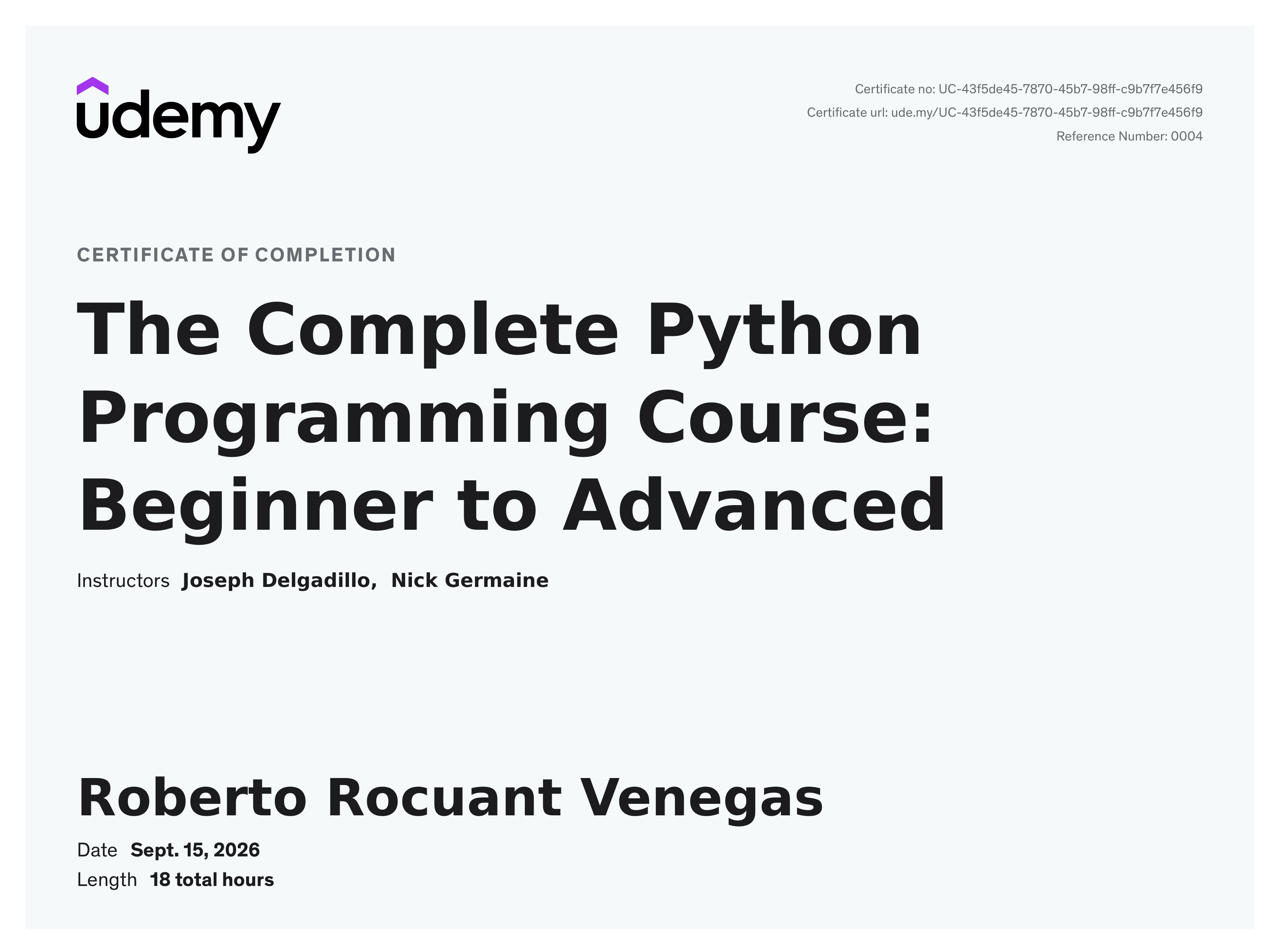 The Complete Python Programming Course: Beginner to Advanced