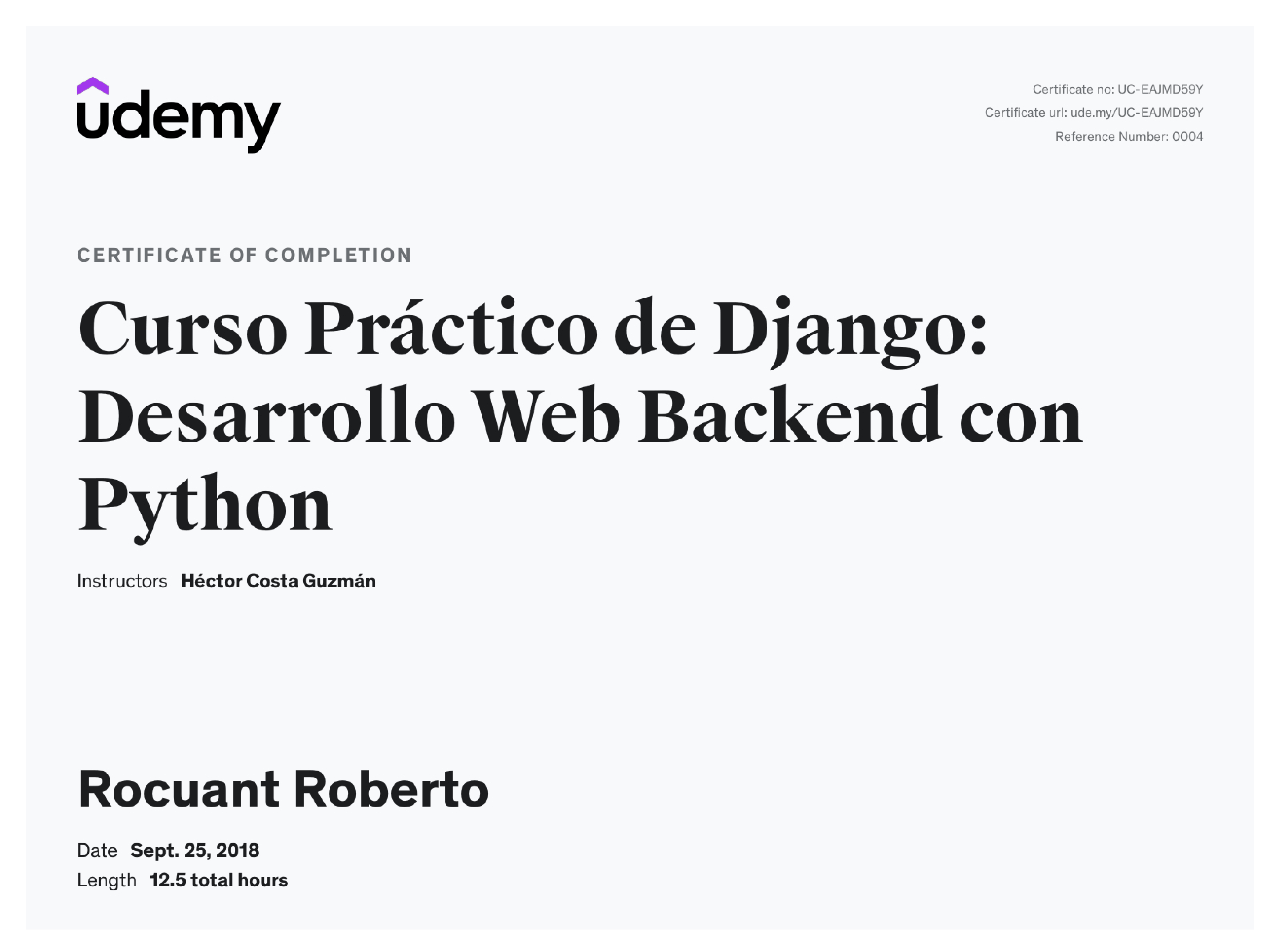 Curso Práctico de Django: Desarrollo Web Backend con Python