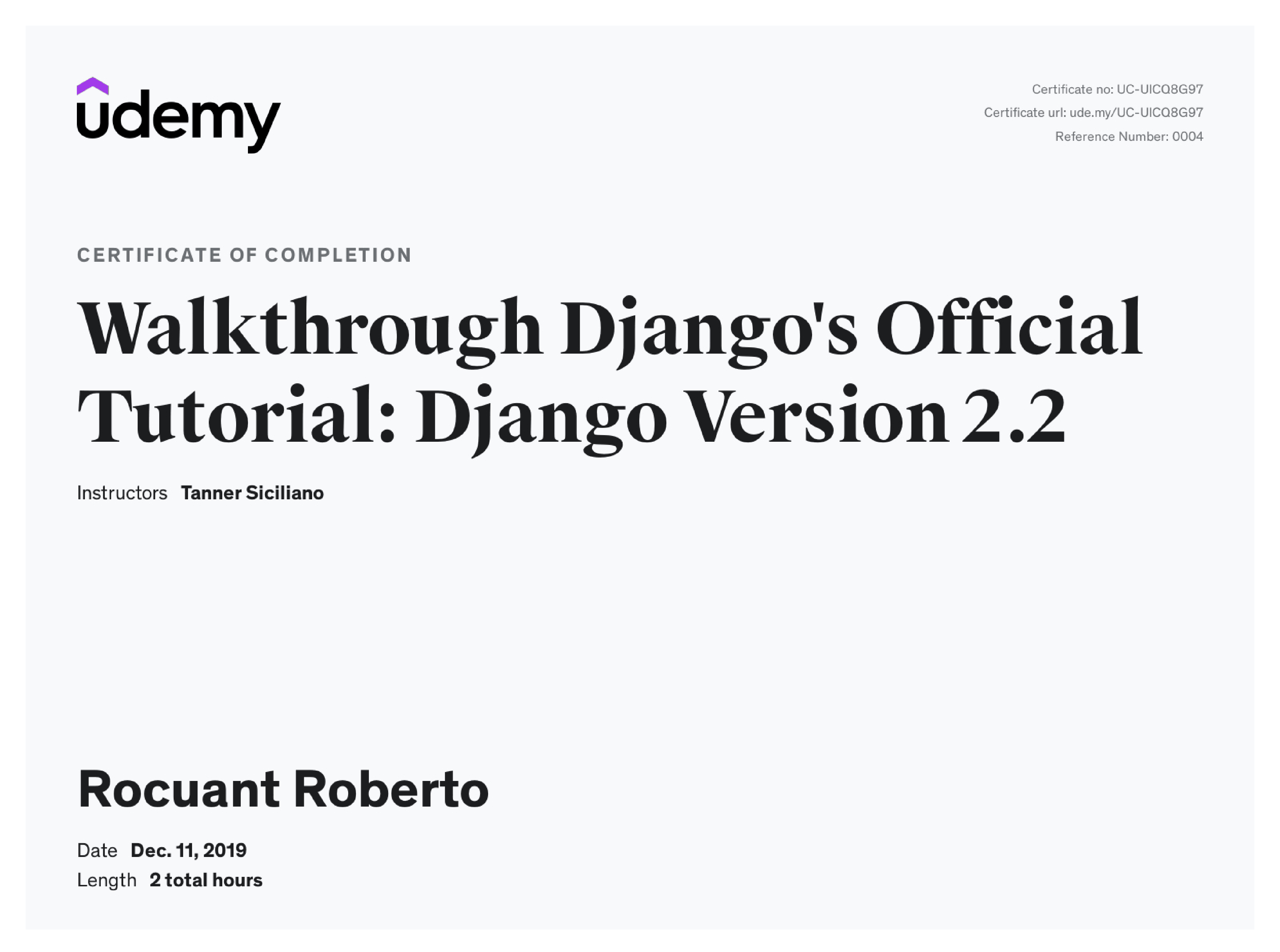 Walkthrough Django's Official Tutorial: Django Version 2.2